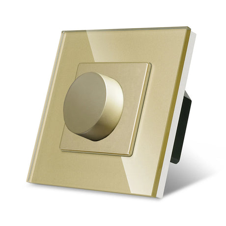 Dimmer Light Switch Rotary Knob Glass Frame Panel Mechanical LED Dimmable Switch Wall Mounted Switches EU Russia Switches