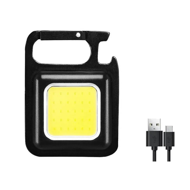 Mini LED 500mah Cold White Work Light Portable Pocket Flashlight Keychains USB Rechargeable For Outdoor Camping Small Corkscrew