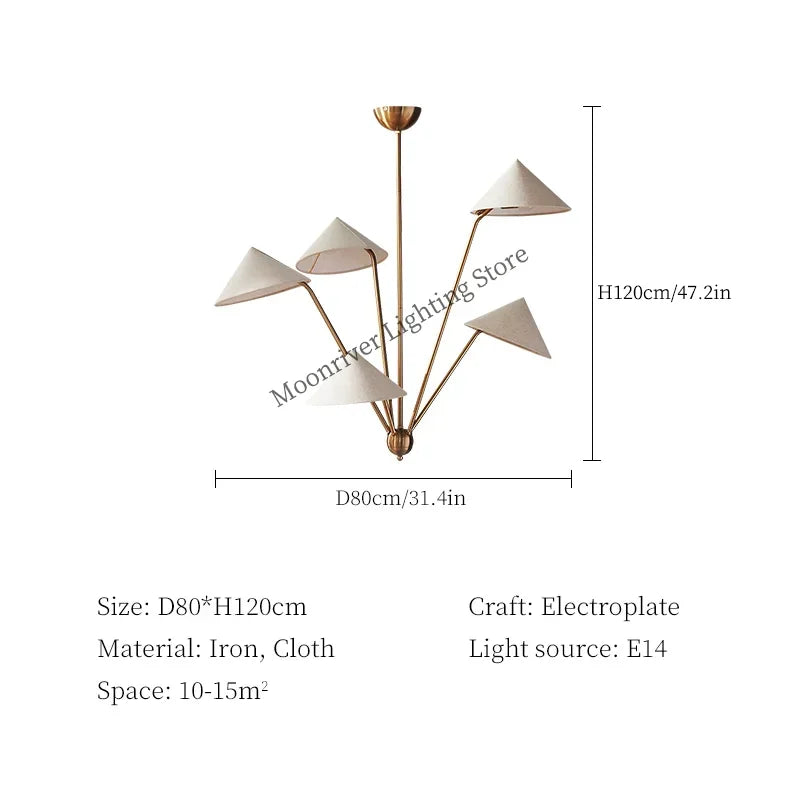 Wabi Sabi Ceiling Pendant Lamp Japan Cloth Hanging Chandelier Living Room Homestay LED Light Kitchen Island Lustre Room Decor