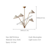 Wabi Sabi Ceiling Pendant Lamp Japan Cloth Hanging Chandelier Living Room Homestay LED Light Kitchen Island Lustre Room Decor