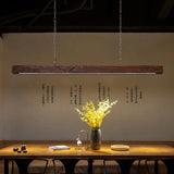 New Solid Wood Chandelier For Modern Minimalist Dining Bar Single-Line Chandelier For Tea Room Wooden Long Chandelier For Lounge