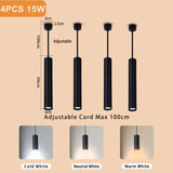 110V 220V Led Pendant Lights Replaceable GU10 Bulb Ceiling Chandelier for Kitchen Living Room Cylinder Hanging Lamp Decoration