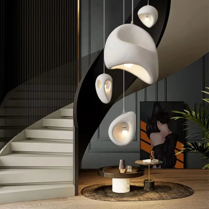 Modern Wabi-sabi Handmade Led Pendant Light Living Dining Room Irregular Chandelier Home Decor Loft Bedroom Hanging Lamp Fixture
