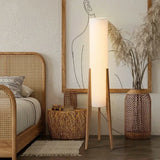 Wabi Sabi Japan Floor Lamp Restaurant Teahouse Living Room Fabric Stand Lamp Solid Wood Floor Light for Room Decor Fixture LED