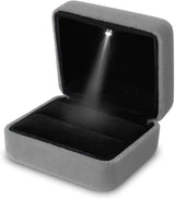 Luxury Velvet LED Light Ring Box - Luminous Jewelry Organizer for Proposal & Wedding