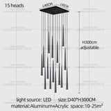 Modern Nordic Style Luxury Chandelier Villa Hanging Staircase Long Pendent Lamp LED Living Room Ceiling Light Indoor Lighting