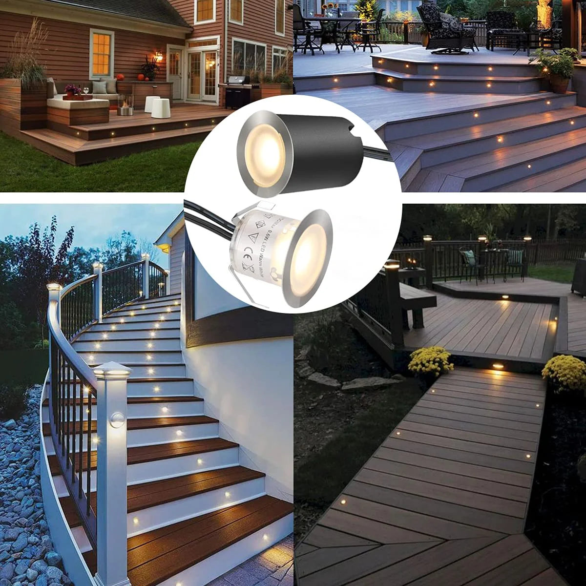 IP67 Waterproof DC12V Low Voltage Embedded LED Deck Light Garden Underground Light Stainless Steel Staircase Landscape Light