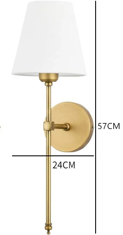 Modern American Wall Lamp for Bathroom Mirror Light Bedroom Room Decor Corridor Cloth shade Sconce 100V-220V Hard wired