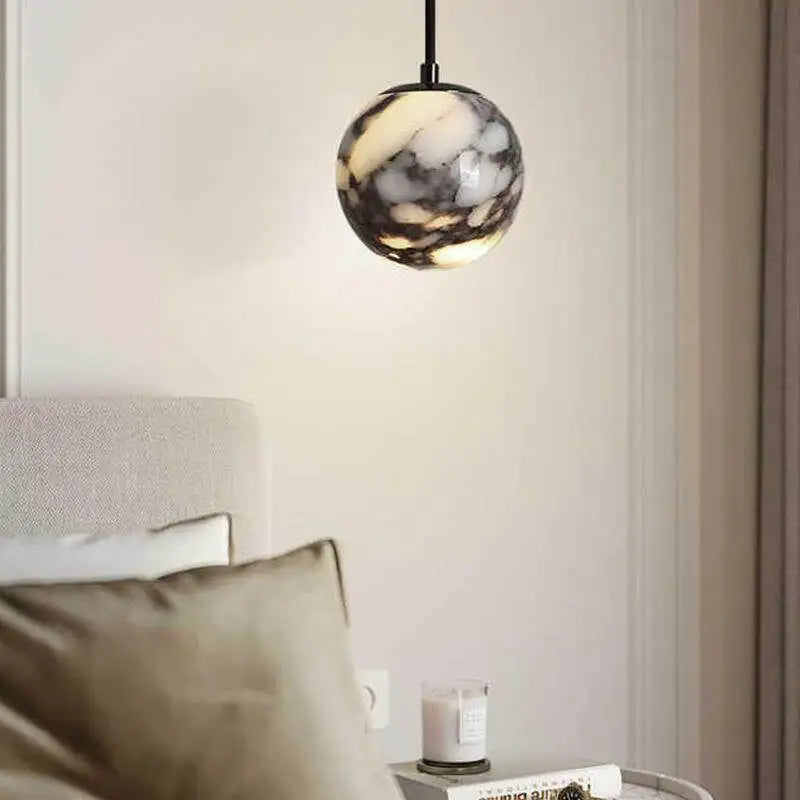 2026 Natural Stone Pendant Lamp 12cm Wire Height Adjustable G9 Bulb Bedroom Dining Room Kitchen Lightiing Fixtures