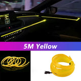 5M Car Interior LED Strip Light - Neon EL Wiring Decorative Lamp for Auto