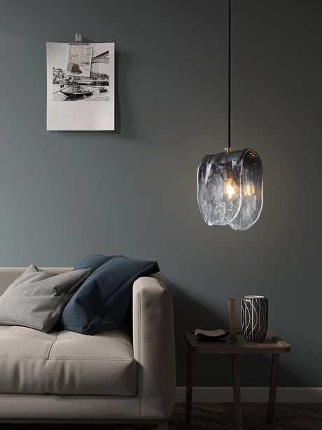 Postmodern Minimalist Designer Copper Glass Pendant Light for Living Room Decoration Bedroom Bedside Lamp Restaurant Bar Studio