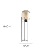 Nordic Minimalist Smoke Gray Glass Led Floor Lamp Designer Bedroom Bedside Table Light High-end Living Room Decoration Lighting