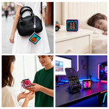 LED Pixel Display Night Light 5000mAh Bluetooth APP Control DIY Table Light With Alarm Clock For Bedroom Christmas Gift