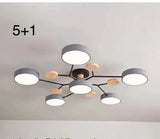 Nordic Macaron Ceiling Light - Modern Log & Metal Lamp for Living Room