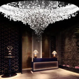 Luxury Large Staircase Led Chandelier Modern Stone Crystal Light Fixture Living Room Long Hallway Lobby Indoor Home Hanging Lamp