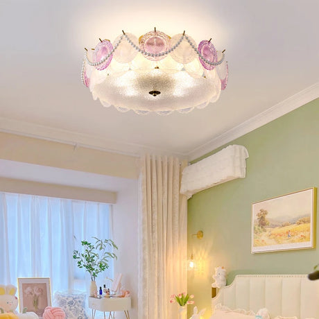 French Lamp Cream Wind Lamps Modern Simple Children's Room Bedroom Lamp Ceiling Lamp Net Red Shell Lamp 2023 New Light Luxury