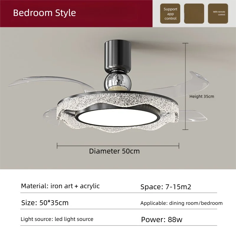 Fan Light 2026 New Living Room Light Luxury High end Italian Minimalist Restaurant Ceiling Fan Light Whole House Lighting Fixtures