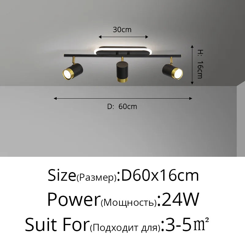 Corridor Led Chandelier With Spotlights Nordic Strip Ceiling Lamp For Living Room Bedroom Balcony Home Decors Lighting Fixtures