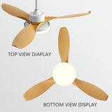 52Inch 3 ABS Blade DC 35W Pure Copper Motor Ceiling Fan With 60W LED Light Support Remote Control Strong winds Electric fans