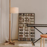 Wabi Sabi Wood Floor Lamp Designer Japanese Fabric Liftable Standing Lamp Office Coffee Reading Retro Study Vertical Lighting