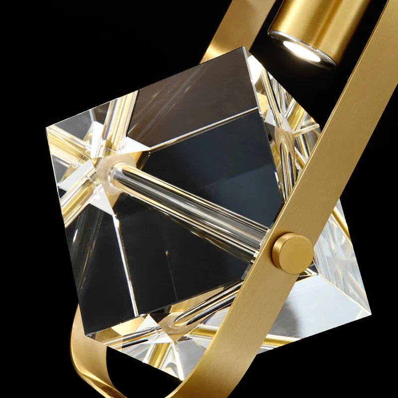 Modern Led All Copper Pendant Light Crystal Chandelier Luxury Lighting Living Room Kitchen Dining Room Home Decors Hanging Lamp