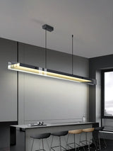 Linear Dining room chandelier kitchen island lighting dining table bar lamp led long strip modern lamp glass Pendant light black