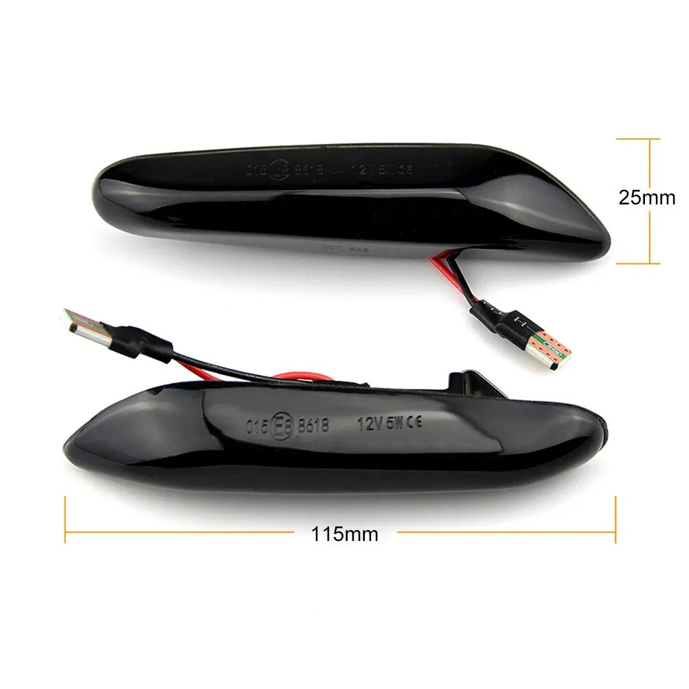 2Pcs Sequential Flashing LED Turn Signal Side Marker Light Blinker for BMW X3 E83 X1 E84 E46 E60 E61 E81 E82 E88 E90 E91 E92 E93