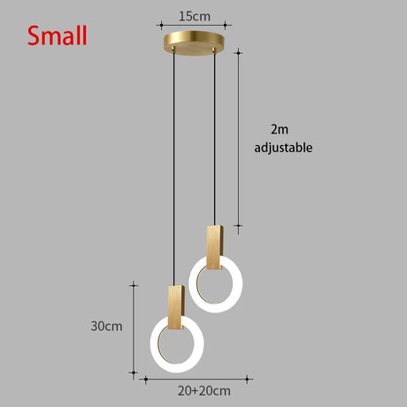 Nordic bedside circular small chandelier, modern and minimalist restaurant chandelier, fashionable bar and study light