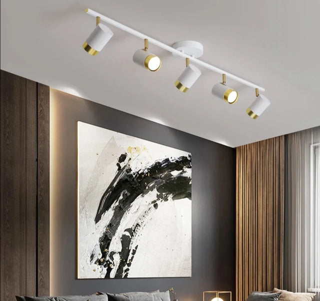 Simple Long Black Gold White New Modern LED Chandelier Lights Living Dining Room Spotlight Bedroom Hallway Lamps Indoor Lighting
