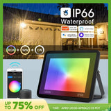 RGB Floodlight Smart APP Voice Control RGBCW CCT 3000-6500K 30W 50W 100W 220V AC For Garden Party Outdoor Lighting