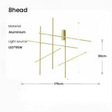 COORDINATES Pendant Light Italy Designer Tube Gold Chandeliers for Kitchen Hotel Staircase Linear scandinavian Pendant lamp