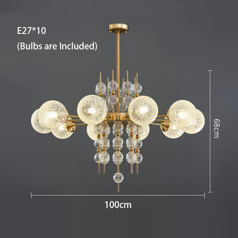 American Classic Glass Ball LED Pendant Light 2024 Modern Chandelier Lustres for Living Room kitchen Island Home Decor Luminaria