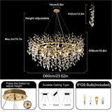 Retro K9 Crystal Tree Branch Chandelier - Modern LED Pendant Light Fixture for Villa Lobby, Foyer, Living Room & Weddings