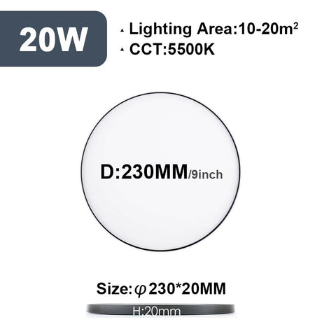 2CM Ultrathin LED Ceiling Lamps in Living Room Bedroom Natural Light Gold Black White Moisture and mosquito proof Ceiling Lights