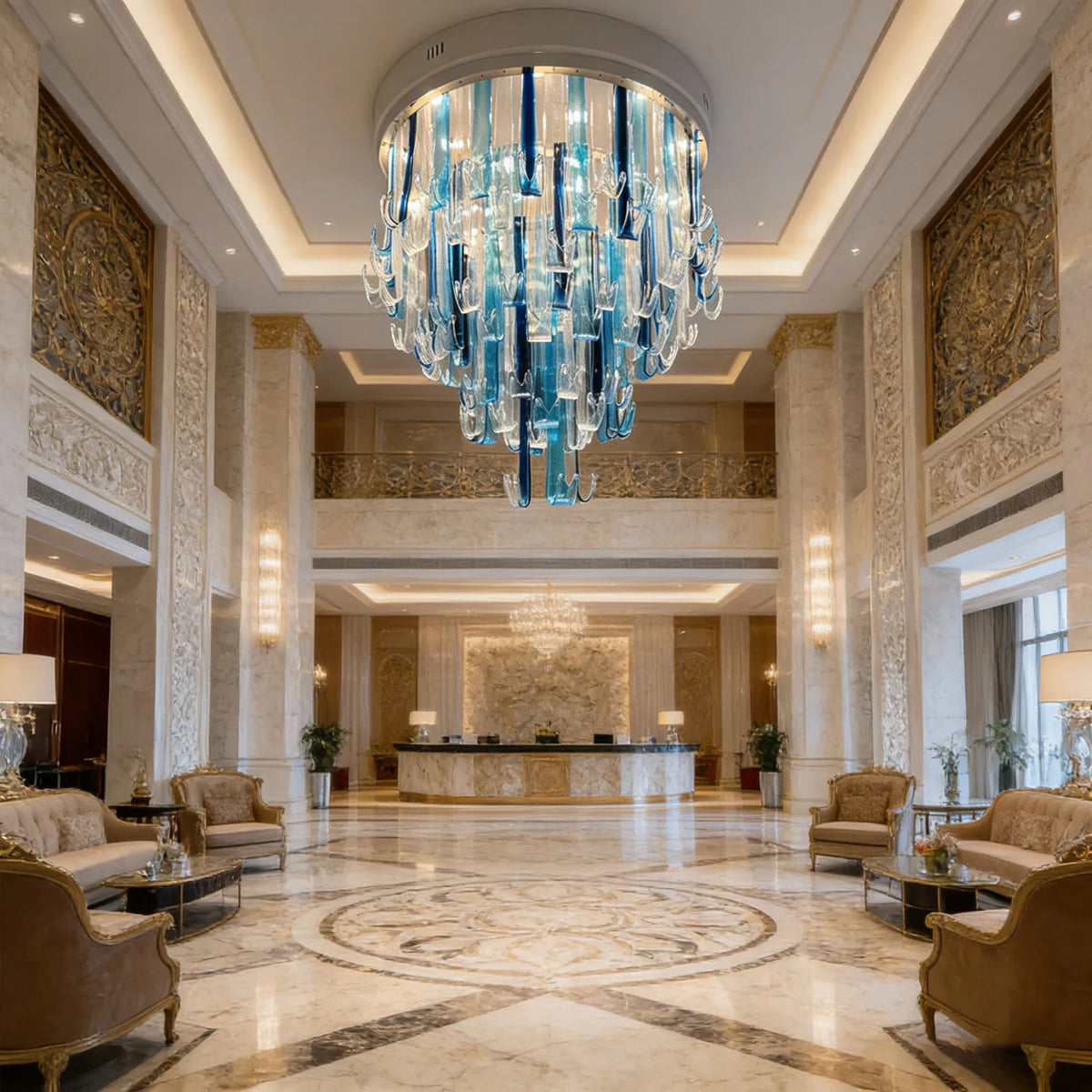 Luxury Crystal Glass Chandelier Modern Dimmable Ceiling Light Luster Hardware Adjustable Height for Villa Staircase