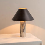 Italian Designer Natural Marble Table Lamp - Luxury Stone Side Light for Living Room