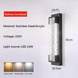 Modern Outdoor Stainless Steel Long-Strip LED Wall Lamp - IP65 Waterproof Linear Exterior Porch Sconce Fixture for Garden, Patio & House Facade