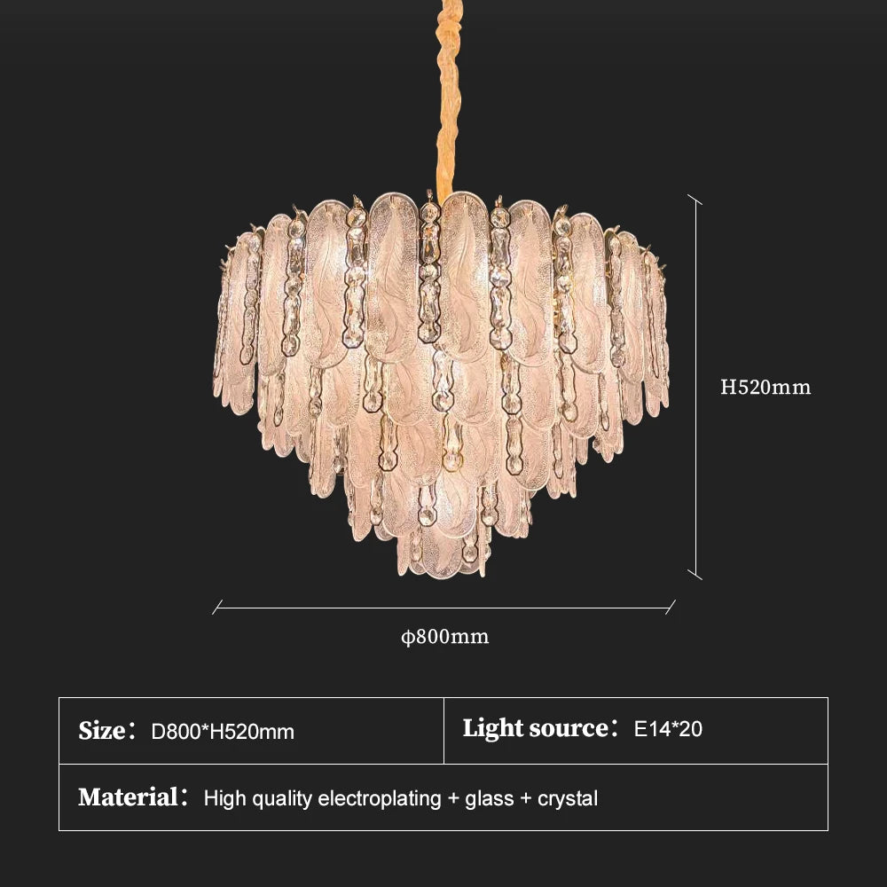 Luxury Large Crystal Chandelier High Ceiling Vila Living Room Rose Gold Crystal Pendant Lights Chandeliers Vintage Lighting Lamp