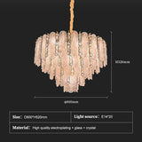 Luxury Large Crystal Chandelier High Ceiling Vila Living Room Rose Gold Crystal Pendant Lights Chandeliers Vintage Lighting Lamp