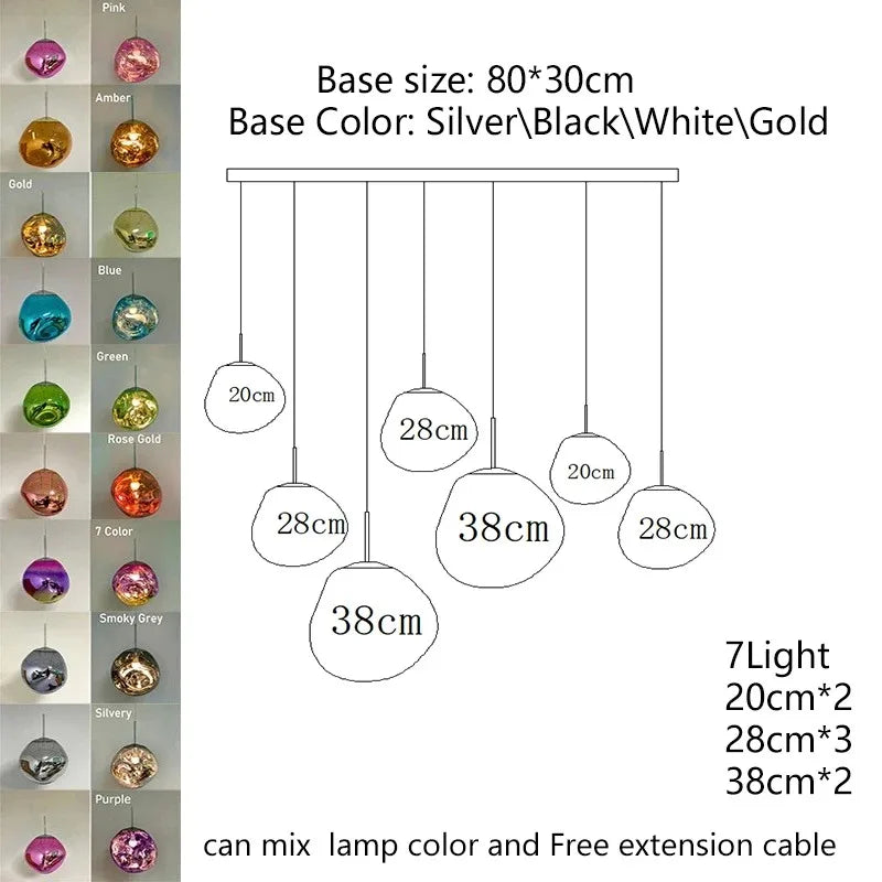 Nordic Lava Texture LED Pendant Light - Minimalist PVC Hanging Lamp