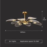 Nordic Gold Lotus Ceiling Light - Luxury Acrylic Hanging Lamp for Dining Room