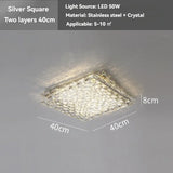 Luxury Modern Crystal Ceiling Light Chandelier - Flush Mount Ceiling Lamp Fixture for Living Room, Master Bedroom & Home Decor