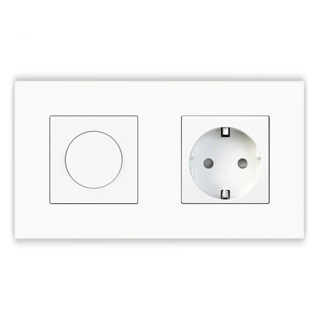 Dimmer Light Switch Rotary Knob Glass Mechanical LED Dimmable Wall Mounted Switches EU Standard Switches