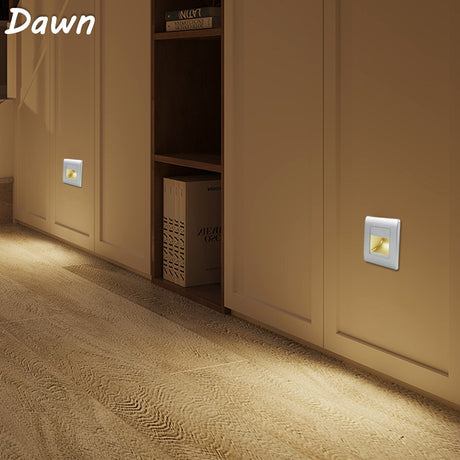 Recessed PIR Sensor Stairs Wall Lamp Indoor Stairs Wall light Corridor Lamp AC85-265V Wall Stairs Lighting Sensor Lamp For Home