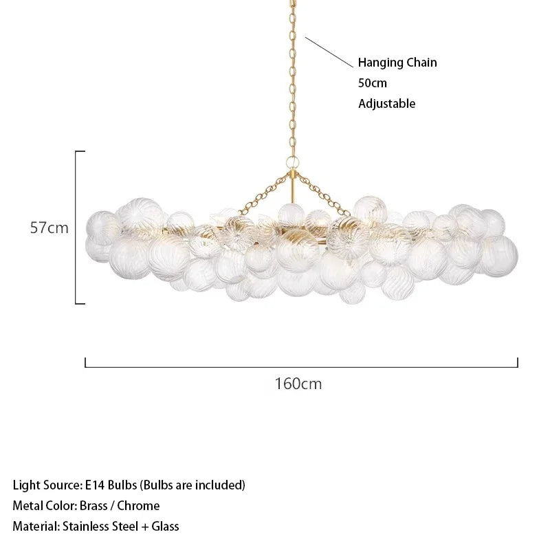 Minimalist Glass Pendant Light Modern Ball Chandelier for Living Dining Room Restaurant Home Decor Indoor Lighting Hanging Lamp