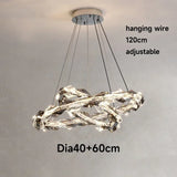 Chrome Modern Crystal Chandelier - Luxury LED Hanging Light for Living Room