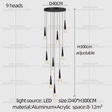 Nordic Modern Home Decoration Chandelier Hanging Stairs Pendant Light Villa Living Room Kitchen Pendent Lamp Indoor Lighting