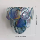 Italian Murano Glass LED Wall Lamp - Luxury Decorative Sconce Light Fixture for Bedroom Bedside, Living Room & Restaurant