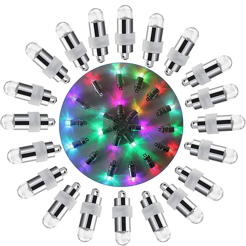 10-50PCS Non-Blinking Mini LED Balloon Lights - Waterproof Submersible Party Lamps