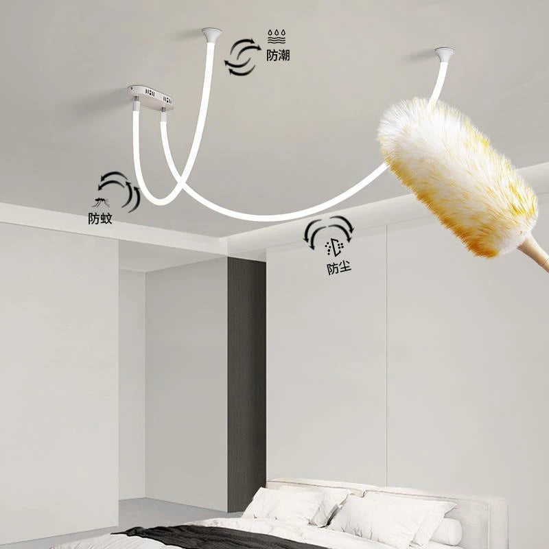 LED Italian minimalist curved line pendant light high-rise duplex apartment hall light modern minimalist living room light